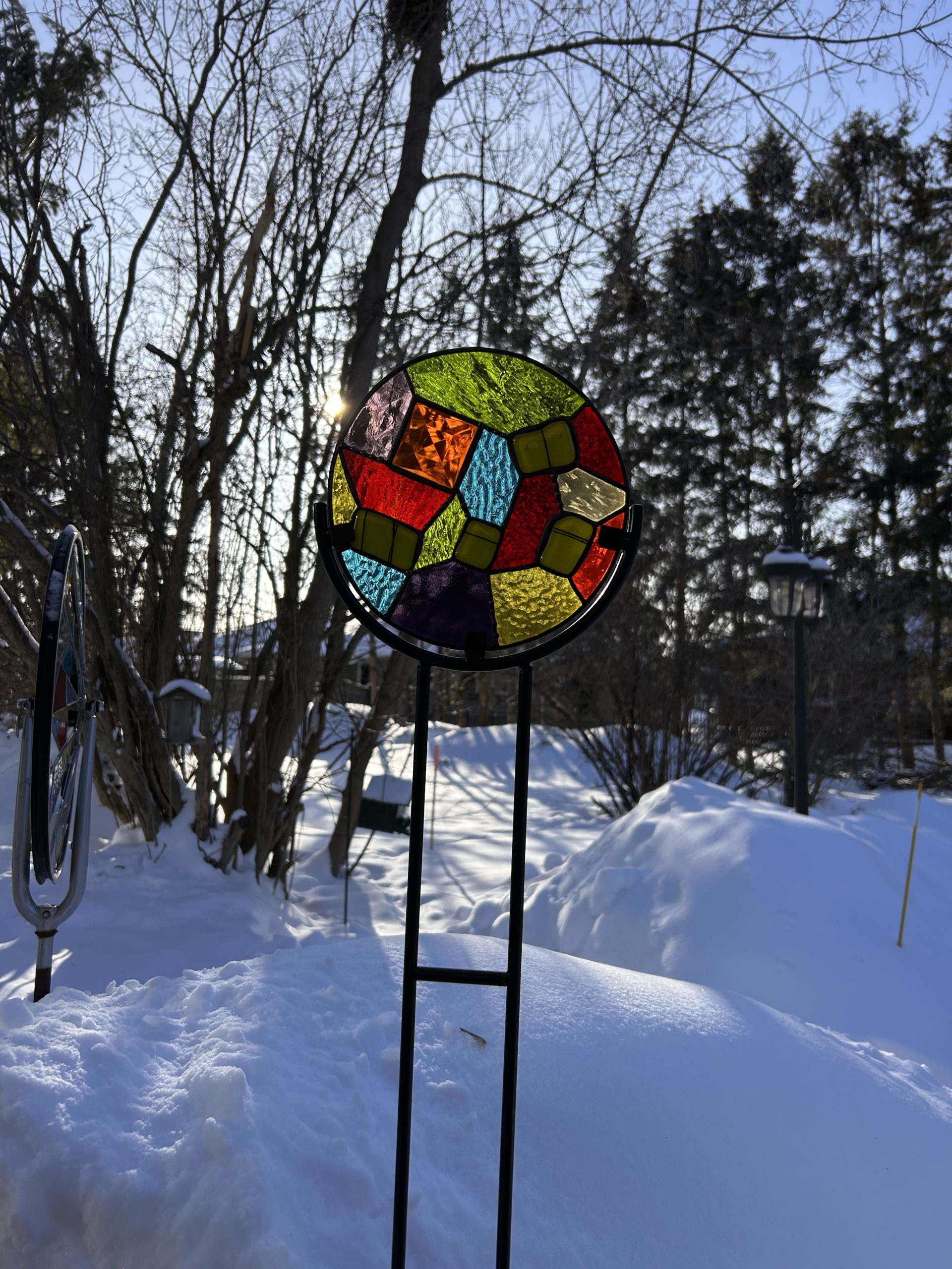 Fused Glass Garden Stake - Glass House